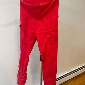 Adidas Women's Red High-Waisted Leggings
